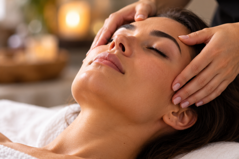 Massagem Relaxante nas Têmporas
